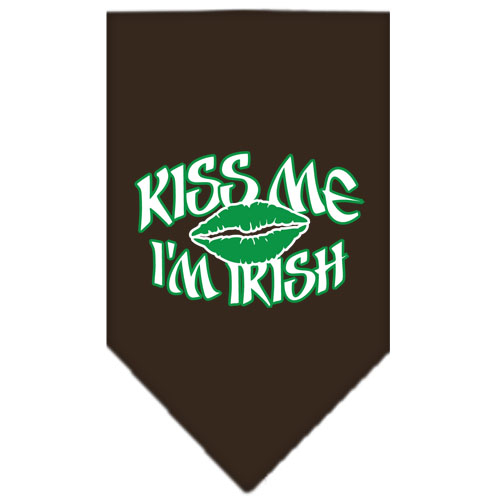 Kiss me I'm Irish Screen Print Bandana Cocoa Large